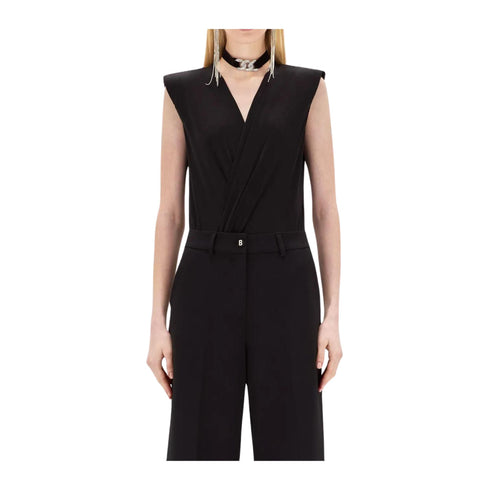 BLUGIRL Body Body Donna drappeggiato a V Nero - Francavilla Moda
