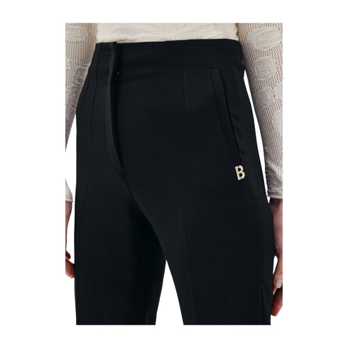 Blugirl by Blumarine Pantaloni Pantalone Donna a vita alta in cady Nero - Francavilla Moda