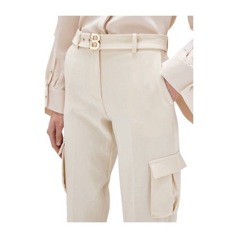 Blugirl by Blumarine Pantaloni Pantalone Donna cargo con cinta Panna - Francavilla Moda