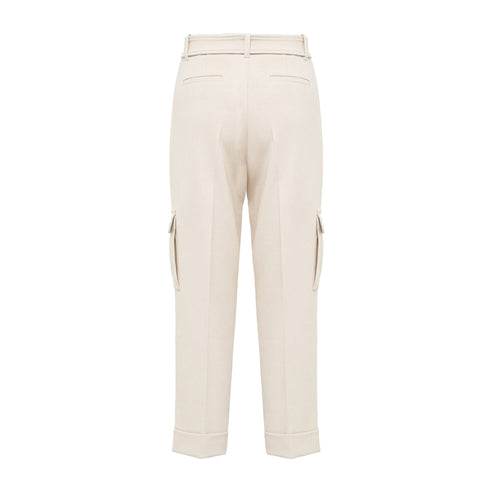 Blugirl by Blumarine Pantaloni Pantalone Donna cargo con cinta Panna - Francavilla Moda