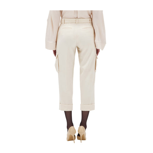 Blugirl by Blumarine Pantaloni Pantalone Donna cargo con cinta Panna - Francavilla Moda