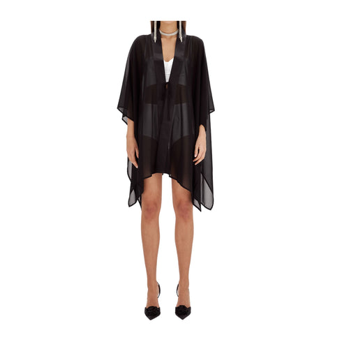 Blugirl by Blumarine Poncho Poncho Donna maniche a kimono Nero - Francavilla Moda