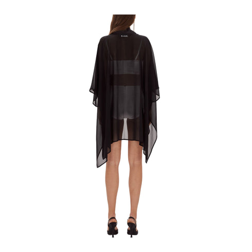 Blugirl by Blumarine Poncho Poncho Donna maniche a kimono Nero - Francavilla Moda