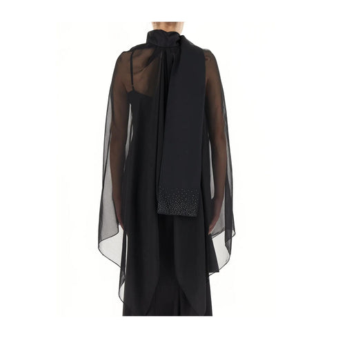 Blugirl by Blumarine Foulard Stola Donna con strass sul fondo Nero - Francavilla Moda