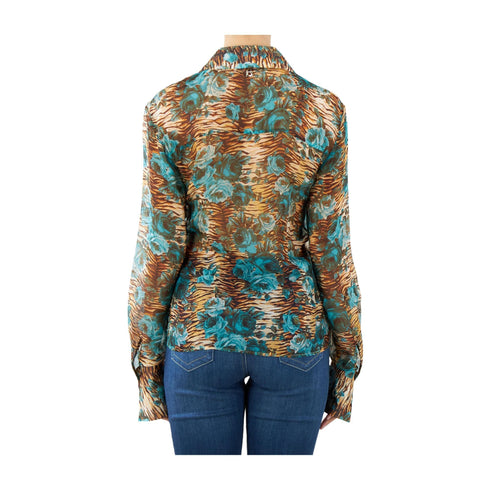 BLUGIRL Camicia casual Camicia Donna fantasia con rouches Turchese - Francavilla Moda