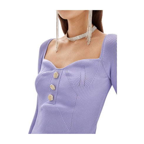 BLUGIRL Maglia Maglia Donna con scollo a cuore Lavanda - Francavilla Moda