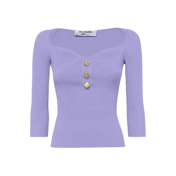 BLUGIRL Maglia Maglia Donna con scollo a cuore Lavanda - Francavilla Moda