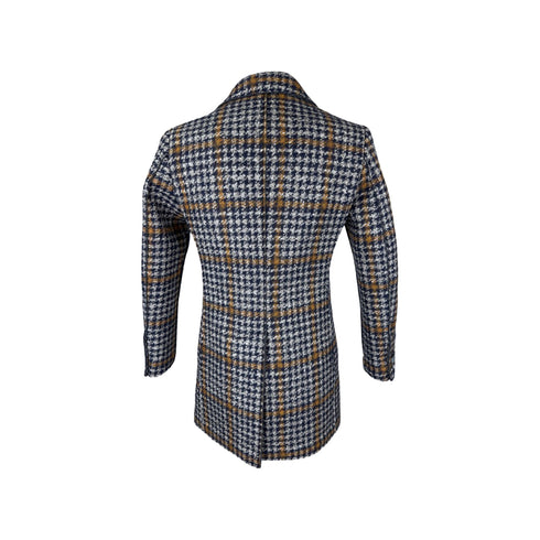 BOB Cappotto Cappotto Uomo a quadri monopetto Blu caramello - Francavilla Moda