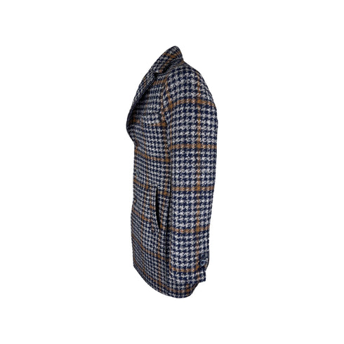 BOB Cappotto Cappotto Uomo a quadri monopetto Blu caramello - Francavilla Moda