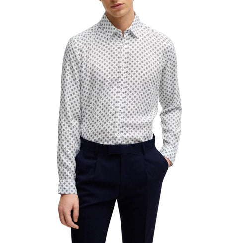 Boss Camicia ml Camicia Uomo con colletto stile Kent Bianco - Francavilla Moda