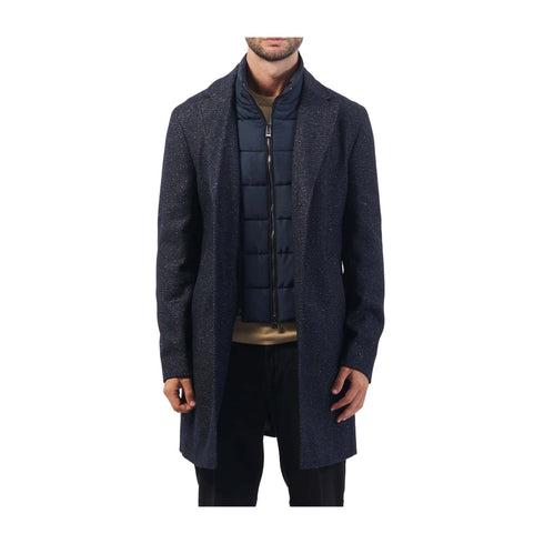 BOSS Cappotto Cappotto Uomo slim in tweed Dark blue - Francavilla Moda