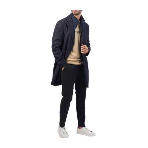 BOSS Cappotto Cappotto Uomo slim in tweed Dark blue - Francavilla Moda