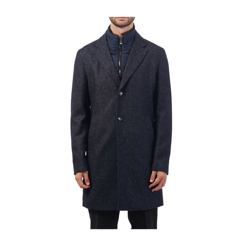 BOSS Cappotto Cappotto Uomo slim in tweed Dark blue - Francavilla Moda