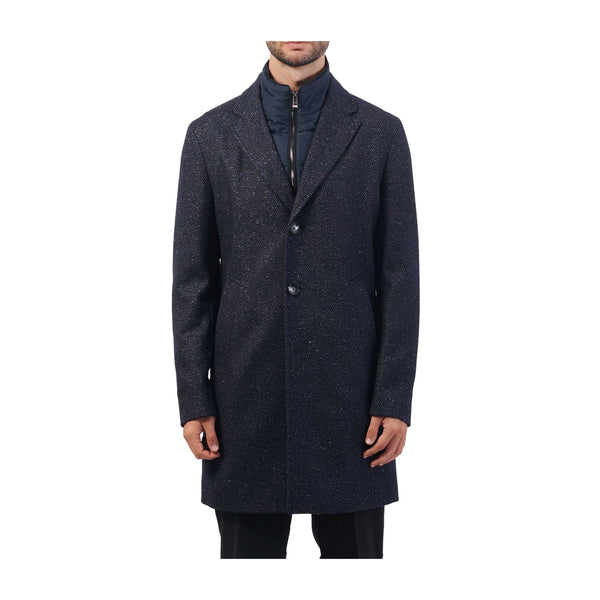 BOSS Cappotto Cappotto Uomo slim in tweed Dark blue - Francavilla Moda