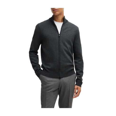 BOSS Cardigan Cardigan Uomo jacquard con zip Grigio A24 - BOSS50528314 - 001 - M - Francavilla Moda