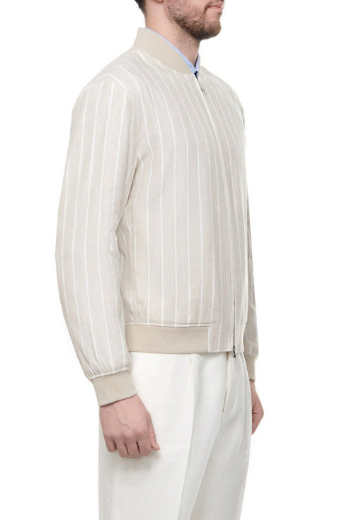 Boss Giubbino Giubbino Uomo C-Hanry in misto lino Beige bianco - Francavilla Moda