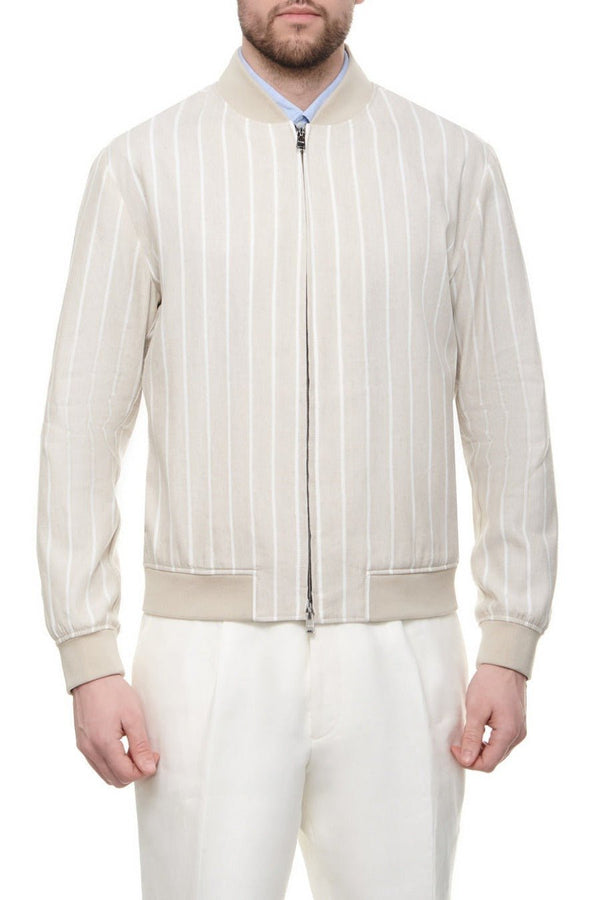 Boss Giubbino Giubbino Uomo C-Hanry in misto lino Beige bianco - Francavilla Moda