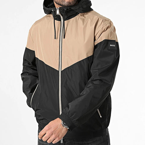 Boss Giacca impermeabile Giubbino Uomo Cireno1 Nero cammello - Francavilla Moda