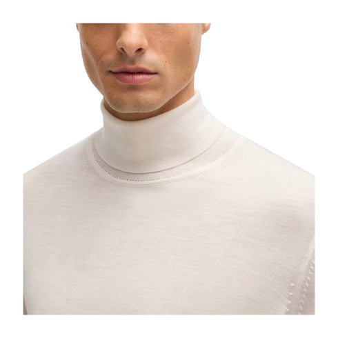 BOSS Pullover Maglia Uomo a collo alto in lana Open white A24 - BOSS50468262 - 131 - M - Francavilla Moda