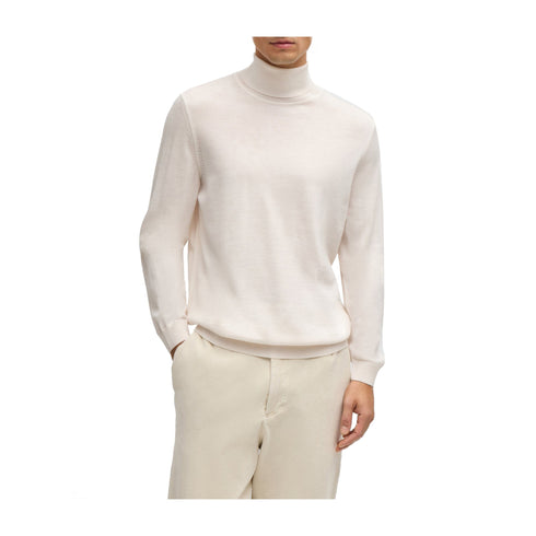 BOSS Pullover Maglia Uomo a collo alto in lana Open white A24 - BOSS50468262 - 131 - M - Francavilla Moda