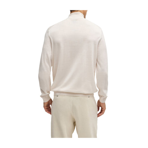BOSS Pullover Maglia Uomo a collo alto in lana Open white A24 - BOSS50468262 - 131 - M - Francavilla Moda