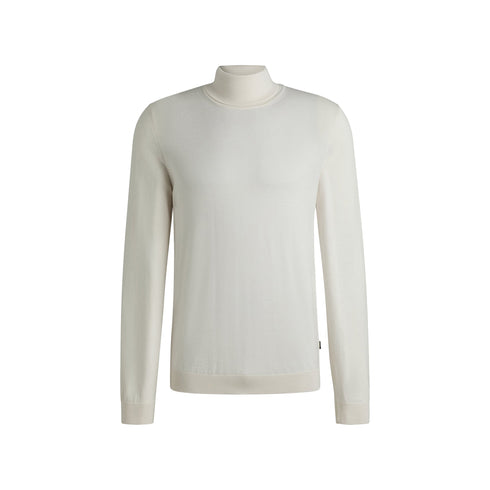 BOSS Pullover Maglia Uomo a collo alto in lana Open white A24 - BOSS50468262 - 131 - M - Francavilla Moda