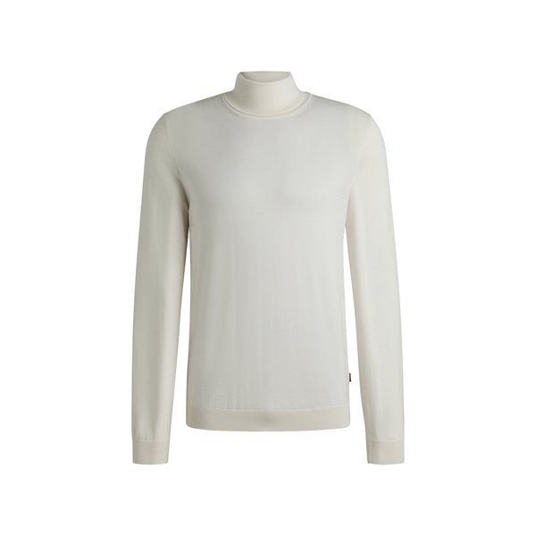 BOSS Pullover Maglia Uomo a collo alto in lana Open white A24 - BOSS50468262 - 131 - M - Francavilla Moda