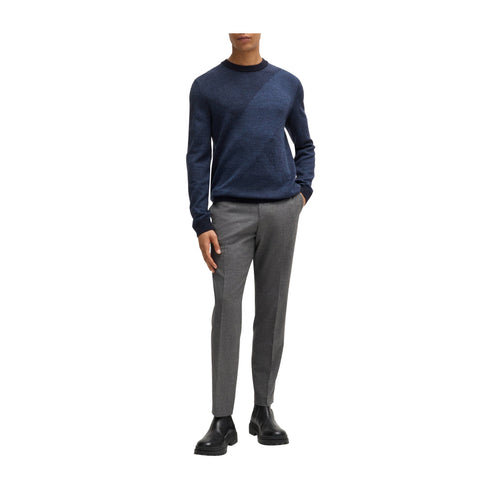BOSS Pullover Maglia Uomo con motivo jacquard Dark blue A24 - BOSS50526845 - 404 - S - Francavilla Moda