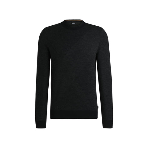 BOSS Pullover Maglia Uomo con motivo jacquard Black A24 - BOSS50526845 - 001 - S - Francavilla Moda