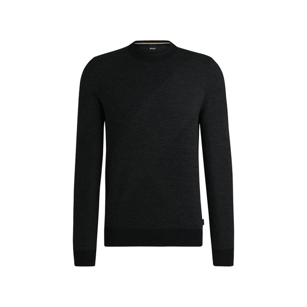 BOSS Pullover Maglia Uomo con motivo jacquard Black A24 - BOSS50526845 - 001 - S - Francavilla Moda