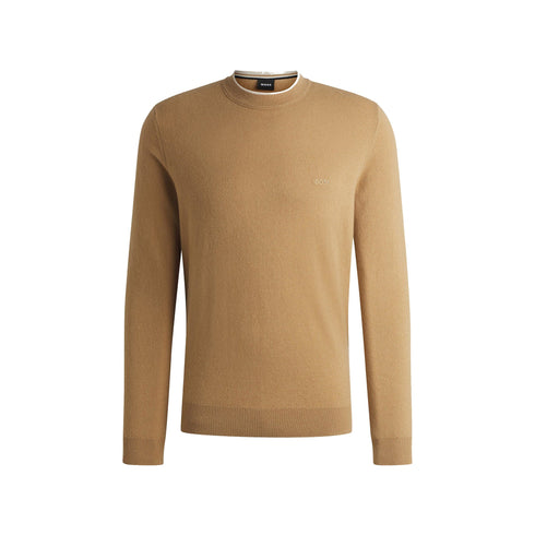 BOSS Pullover Maglia Uomo Ebacio in lana Cammello A24 - BOSS50526844 - 260 - M - Francavilla Moda