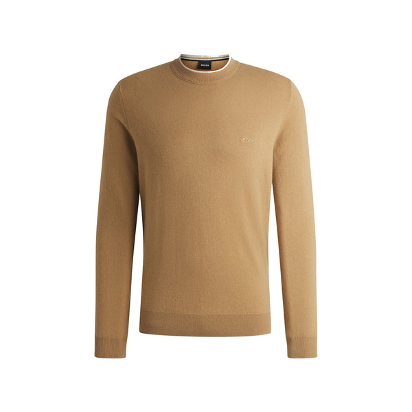 BOSS Pullover Maglia Uomo Ebacio in lana Cammello A24 - BOSS50526844 - 260 - M - Francavilla Moda