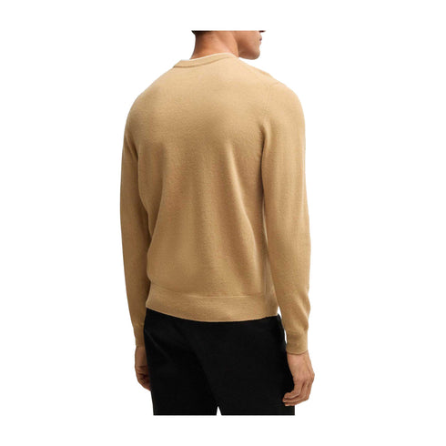 BOSS Pullover Maglia Uomo Ebacio in lana Cammello A24 - BOSS50526844 - 260 - M - Francavilla Moda