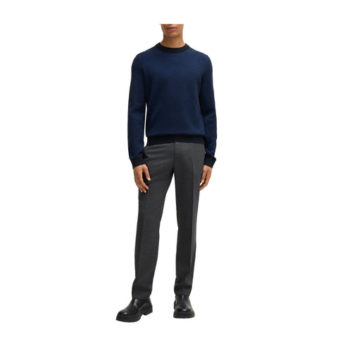 BOSS Pullover Maglia Uomo motivo jacquard bicolore Dark blue A24 - BOSS50526989 - 404 - S - Francavilla Moda