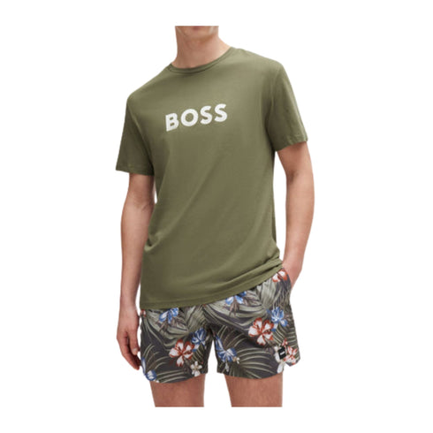 Boss T-shirt T-shirt Uomo con stampa logo frontale Verde - Francavilla Moda