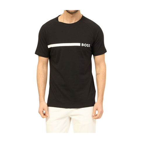 Boss T-shirt T-shirt Uomo slim con stampa Nero - Francavilla Moda