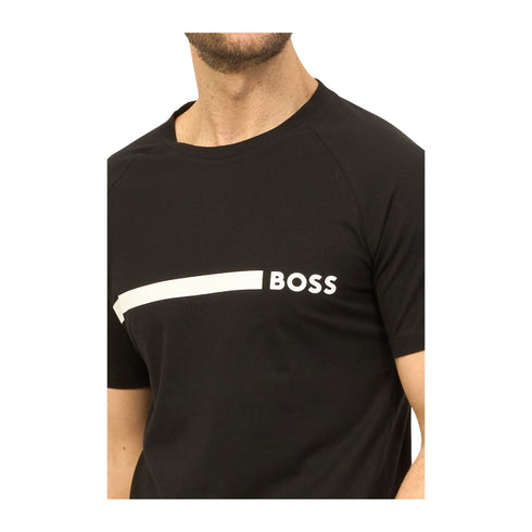 Boss T-shirt T-shirt Uomo slim con stampa Nero - Francavilla Moda