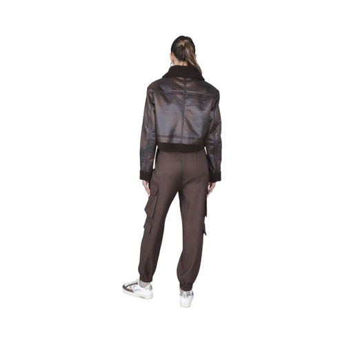 CAFENOIR capispalla Chiodo stile shearling fondente 40 - Francavilla Moda