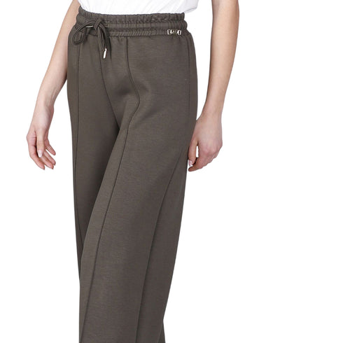 CAFENOIR Pantalone Pantaloni palazzo in scuba militare S - Francavilla Moda