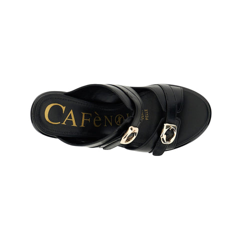 Cafènoir Sandali Sandali frate Donna effetto pelle con doppia fibbia 36 P26-CAFENOIRC1MA9955-N001-36 - Francavilla Moda