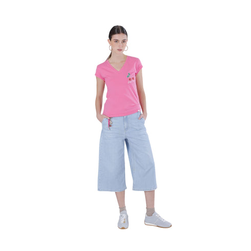 Cafènoir T-Shirt T-shirt Donna con scollo a V e stampa XS P26-CAFENOIRC7JT0286-R036-XS - Francavilla Moda