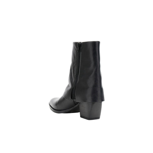 CAFENOIR Tronchetto Tronchetti in pelle con risvolto e cerniera interna nero 36 - Francavilla Moda