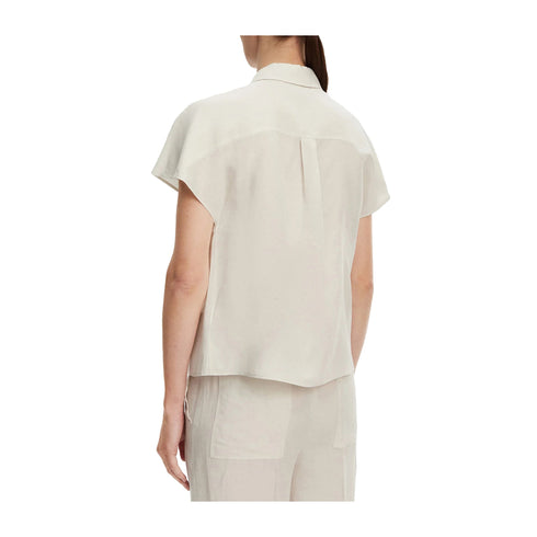 Calvin Klein Camicia corta Camicia Donna in lino a maniche corte 34 - Francavilla Moda