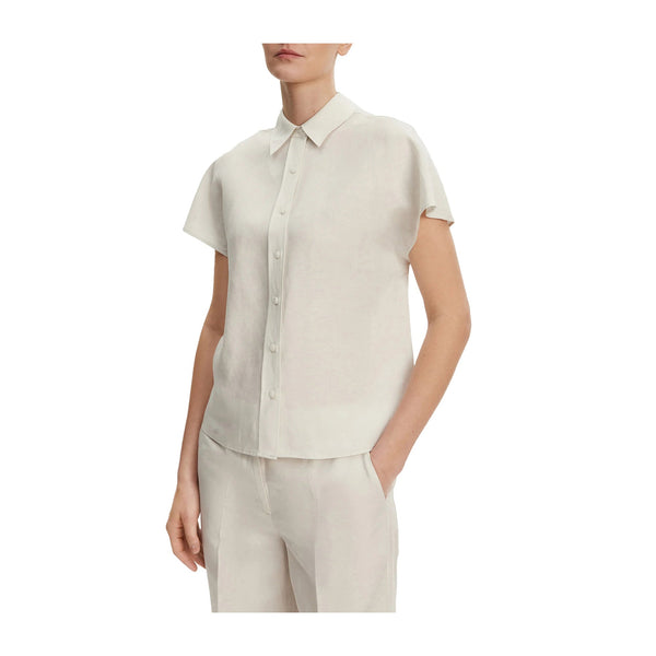 Calvin Klein Camicia corta Camicia Donna in lino a maniche corte 34 - Francavilla Moda