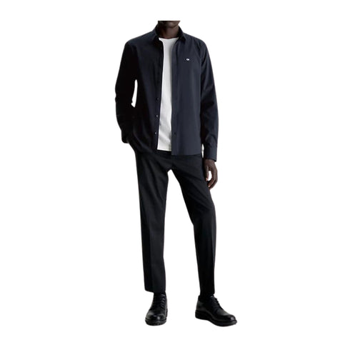 Calvin Klein Camicia casual Camicia Uomo Poplin aderente Nero - Francavilla Moda