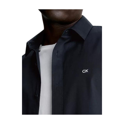 Calvin Klein Camicia casual Camicia Uomo Poplin aderente Nero - Francavilla Moda