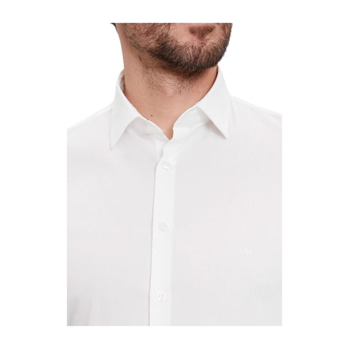 Calvin Klein Camicia elegante Camicia Uomo Poplin Contrast Print Bianco - Francavilla Moda