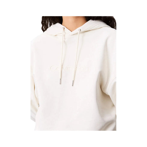 Calvin Klein Felpa con cappuccio Felpa Donna maxi logo tono su tono S - Francavilla Moda