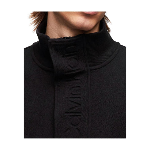 Calvin Klein Felpa con zip Felpa Uomo con inserto a contrasto Nero grigio - Francavilla Moda