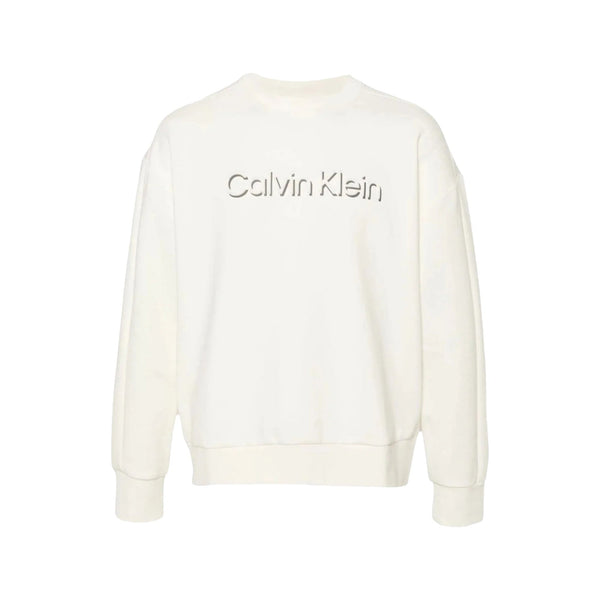 CALVIN KLEIN Felpa girocollo Felpa Uomo Shadow Embossed Logo Panna A24 - CALVIN KLEINK113081 - YAT - S - Francavilla Moda